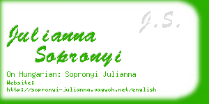 julianna sopronyi business card